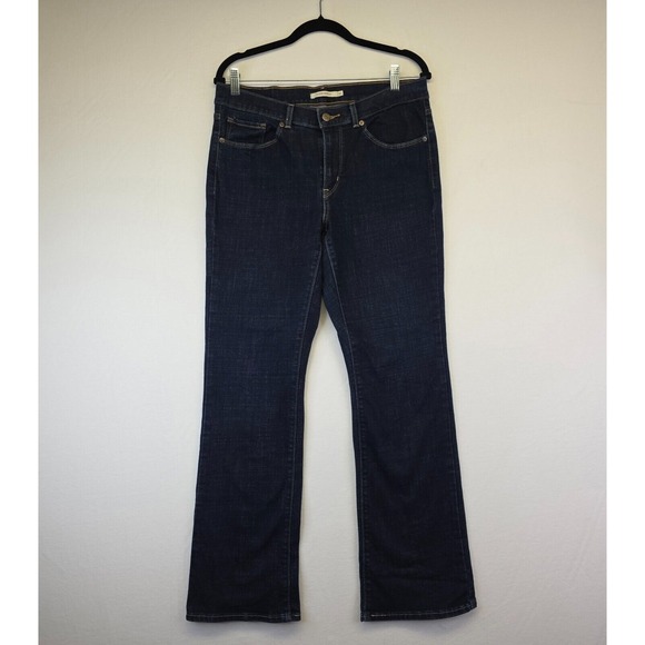 Levis Jeans Women 10M Blue Classic Bootcut Mid Rise Dark Wash Cowboy Western USA - Picture 1 of 15